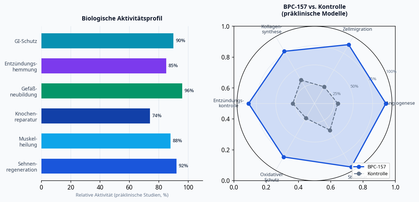 BPC-157 biologisches Aktivitätsprofil und Vergleich mit Kontrolle